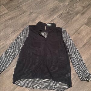 Ezra Black and White Houndstooth Button Down Shirt